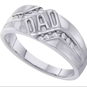 10k Mens Diamond Dad Father Band Ring 1/8 Cttw